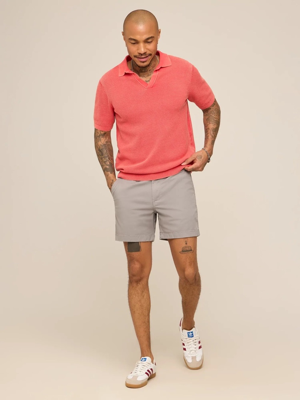 chubbies Light Gray Flat Front Chino Shorts M